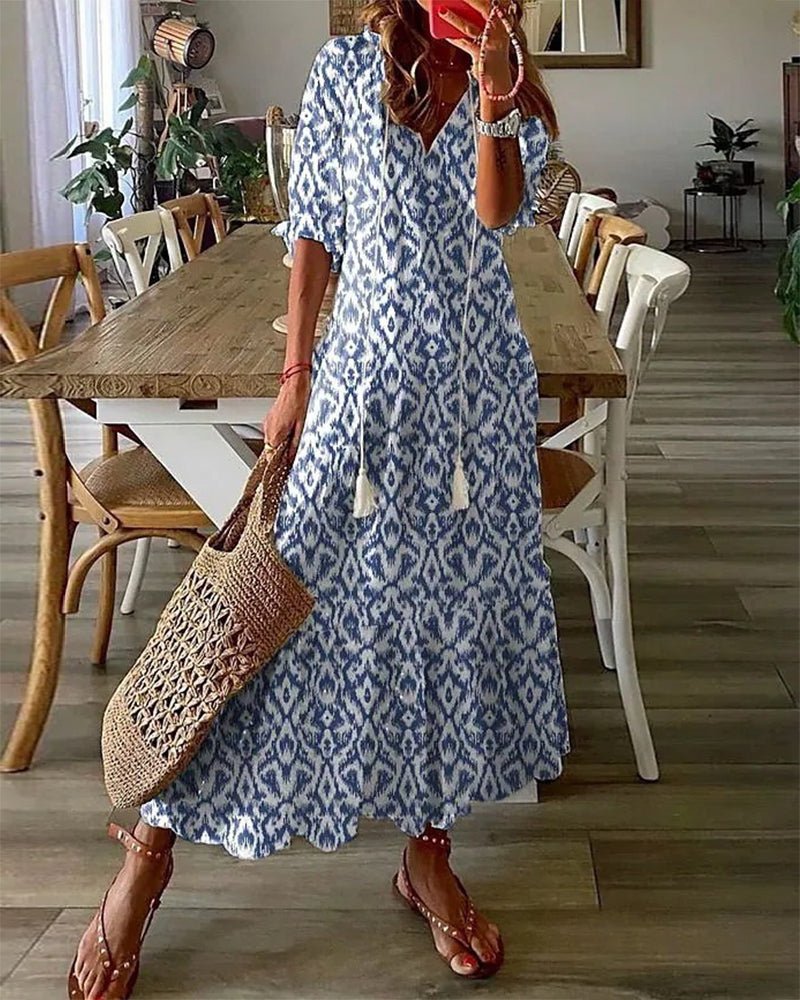 Luna | Flattering Printed Maxi Dress