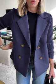 Sasha | Double-Breasted Knit Blazer