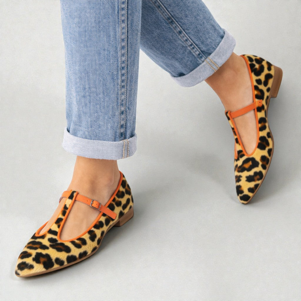 Lulu | BAILARINAS LEOPARDO CON TIRA EN T