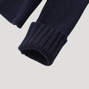 Michelle | Navy knit cardigan with denim trim