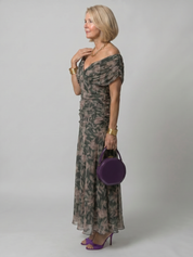 Calen | Elegant Bardot Off-the-Shoulder Midi Dress