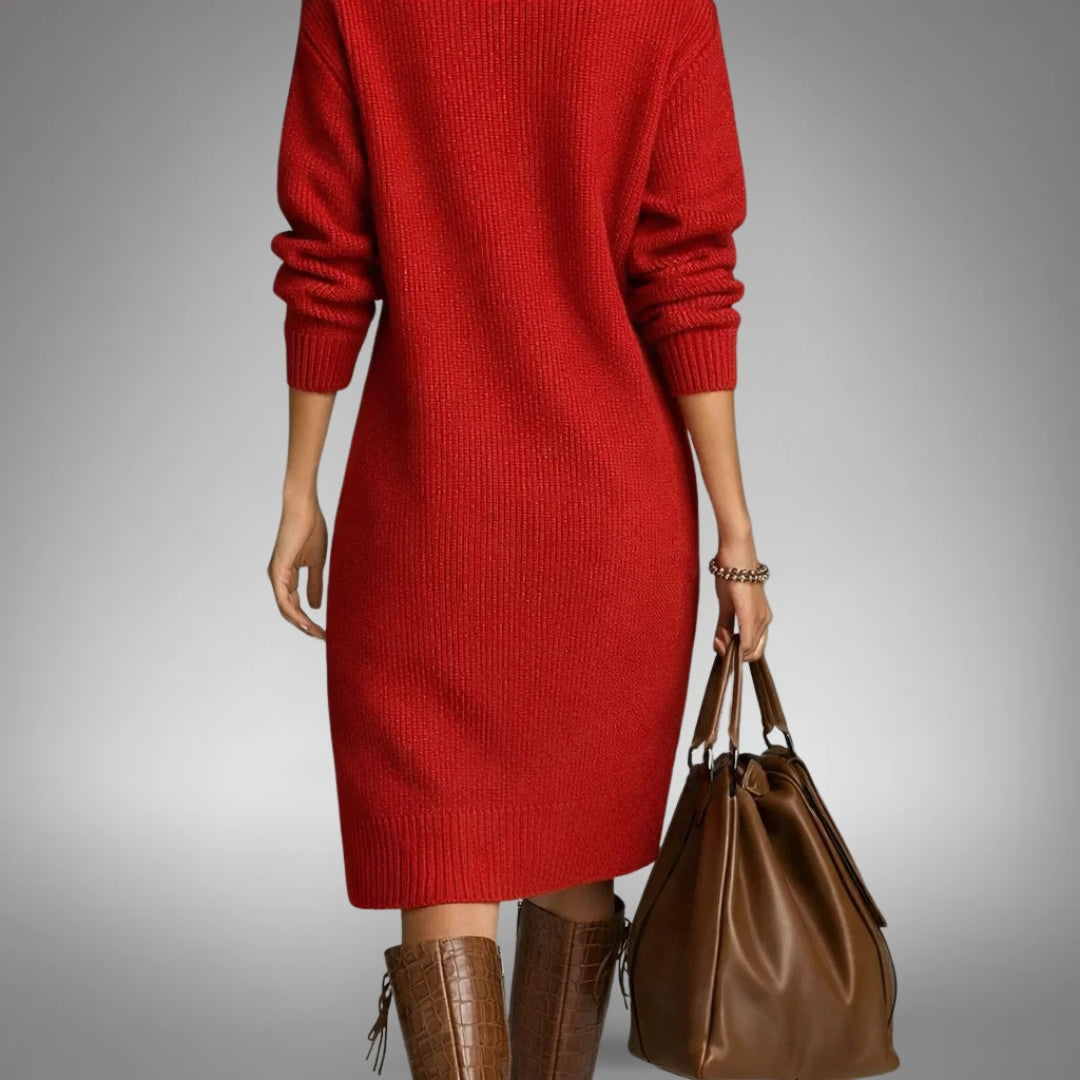 Julie | Button-Collar Midi Dress