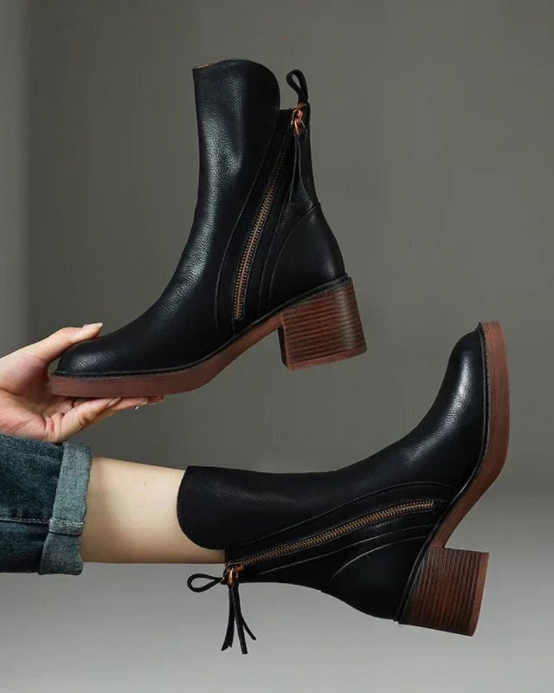 Belle | Leather Heeled Boots