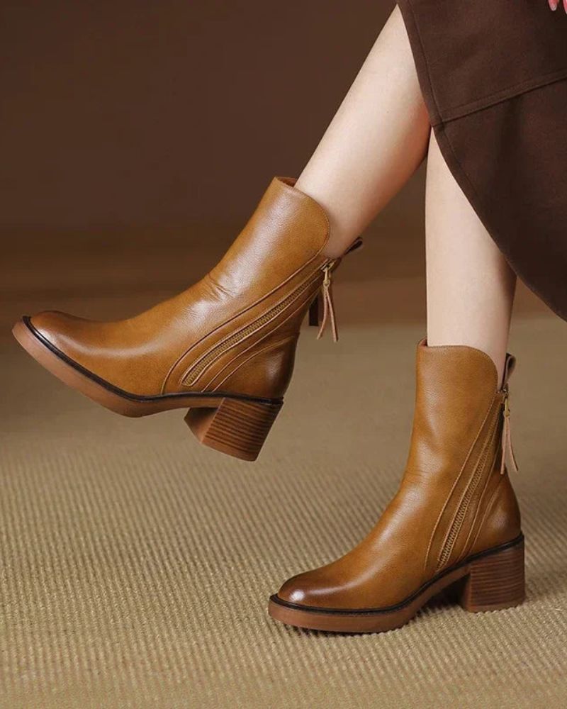 Belle | Leather Heeled Boots