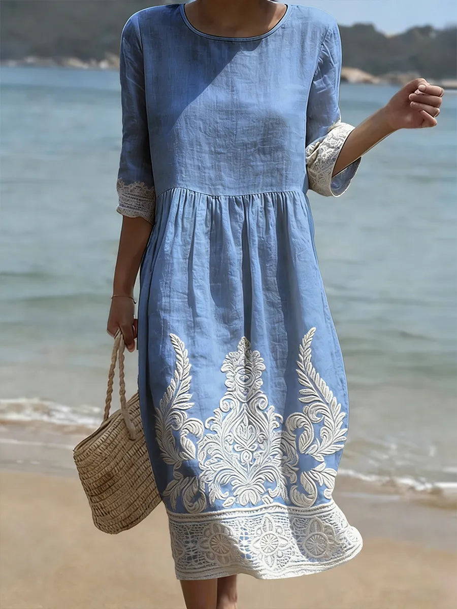 Tiffany | Vestido Estampado de Plantas y Flores