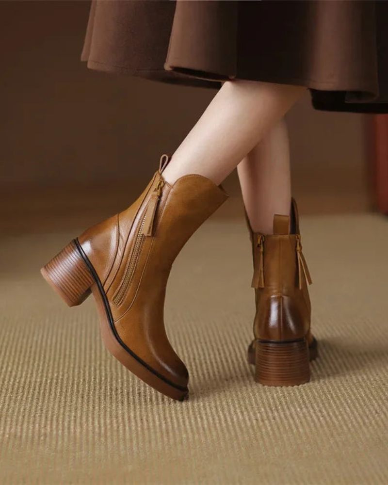 Belle | Leather Heeled Boots