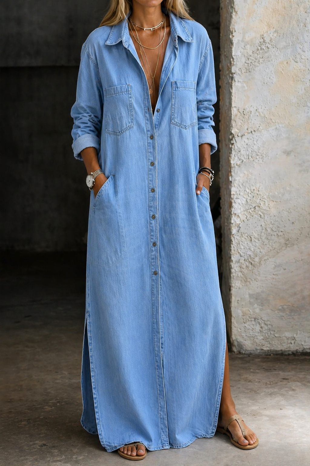Betty | Button-Through Maxi Dress