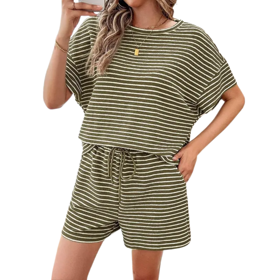 Marly | Effortless Striped Drawstring Co-Ord Set