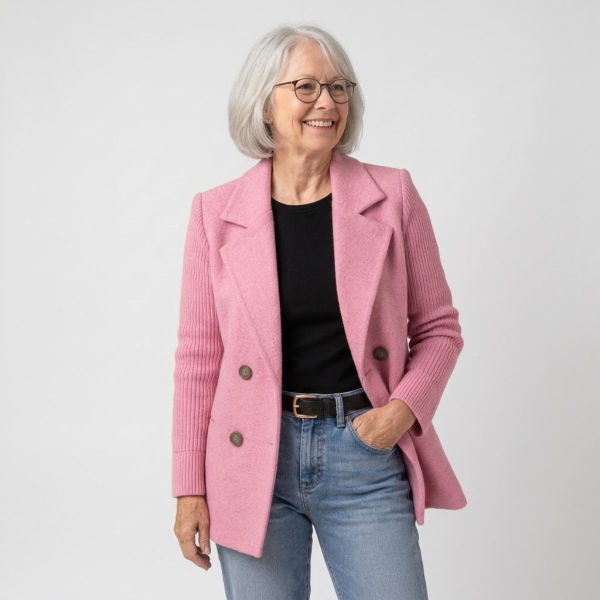 Sasha | Double-Breasted Knit Blazer