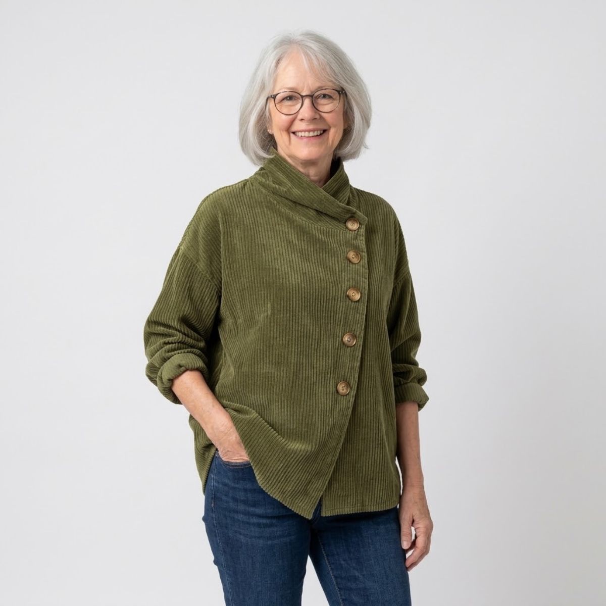 Brenda | Ribbed Button-Trim Jumper
