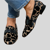 Katie | Orthopedic Leopard Print Loafers