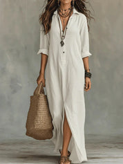 Fay | Relaxed Linen-Look Kaftan Maxi Dress