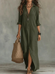 Fay | Relaxed Linen-Look Kaftan Maxi Dress