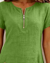 Lynda | Classic Elegant Zip-Neck Dress