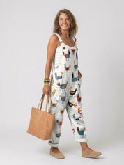 Anita | Vintage Artistic Wide-Leg Overalls