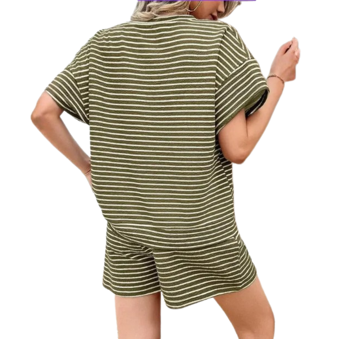 Marly | Effortless Striped Drawstring Co-Ord Set