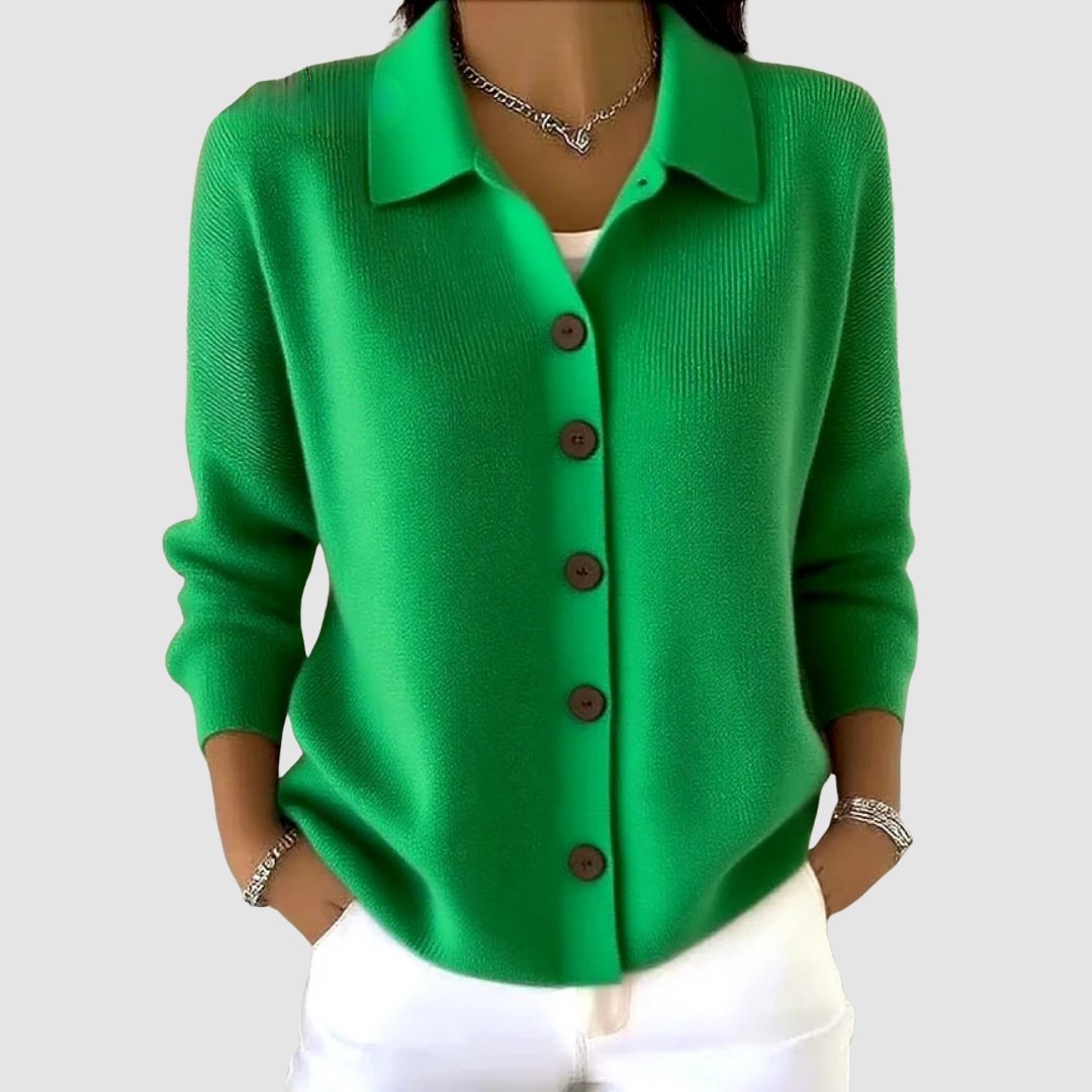 Janice | Collared Button Cardigan