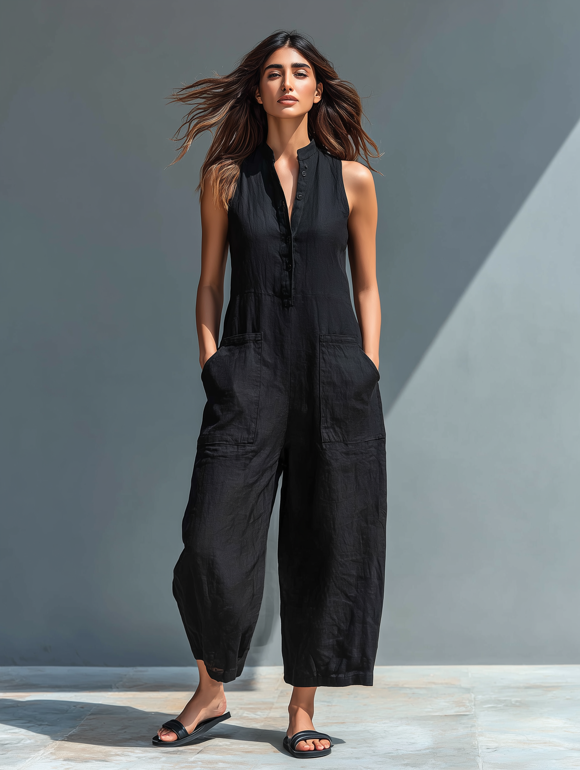 Kendra | Casual Linen-Effect Slouchy Jumpsuit