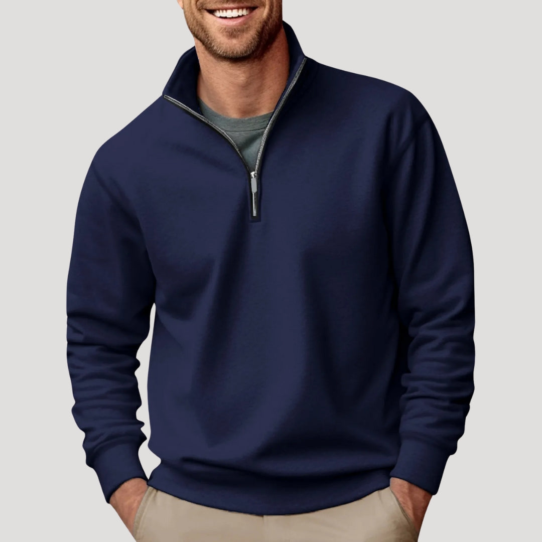 Kaj | cotton half zip sweatshirt lightweight