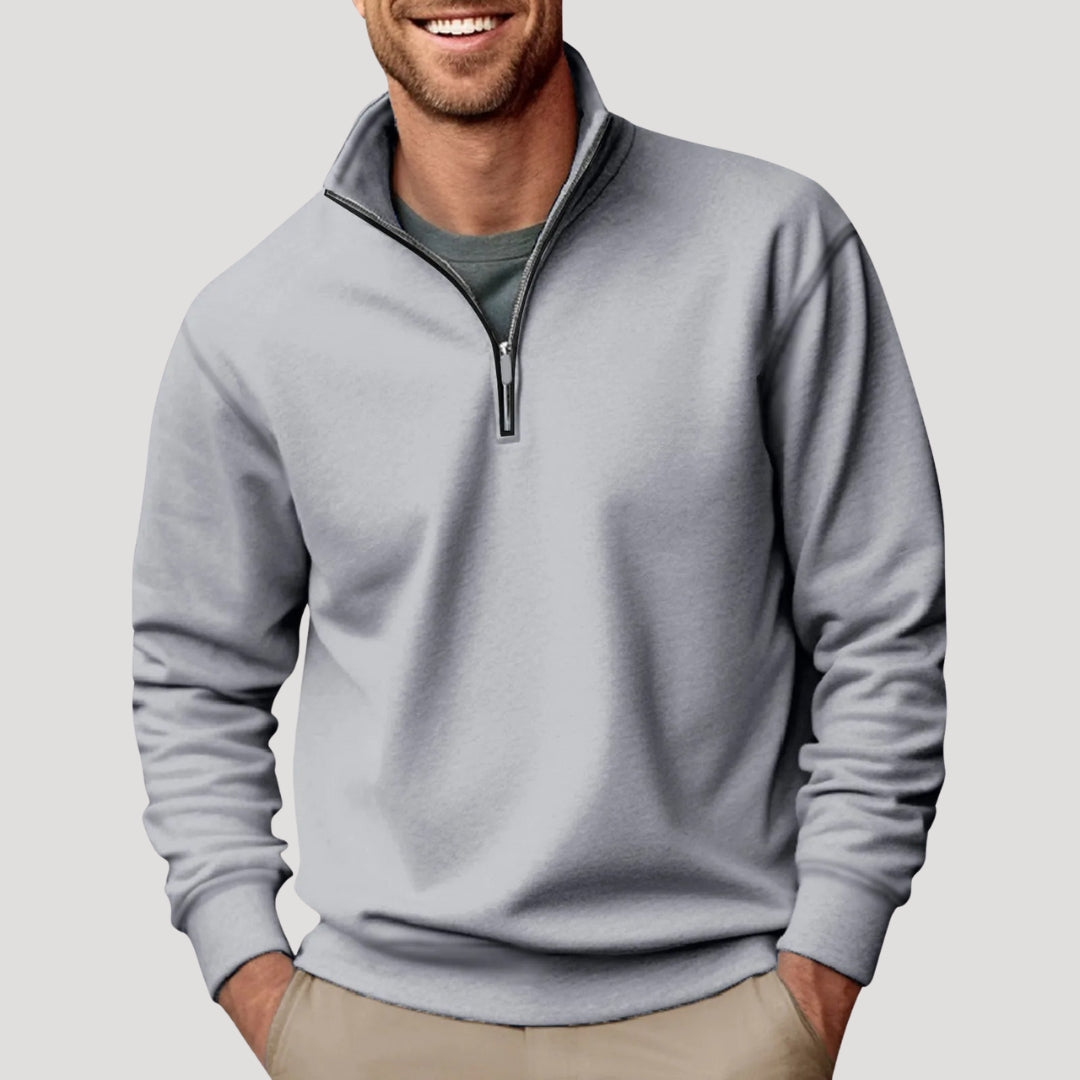 Kaj | cotton half zip sweatshirt lightweight