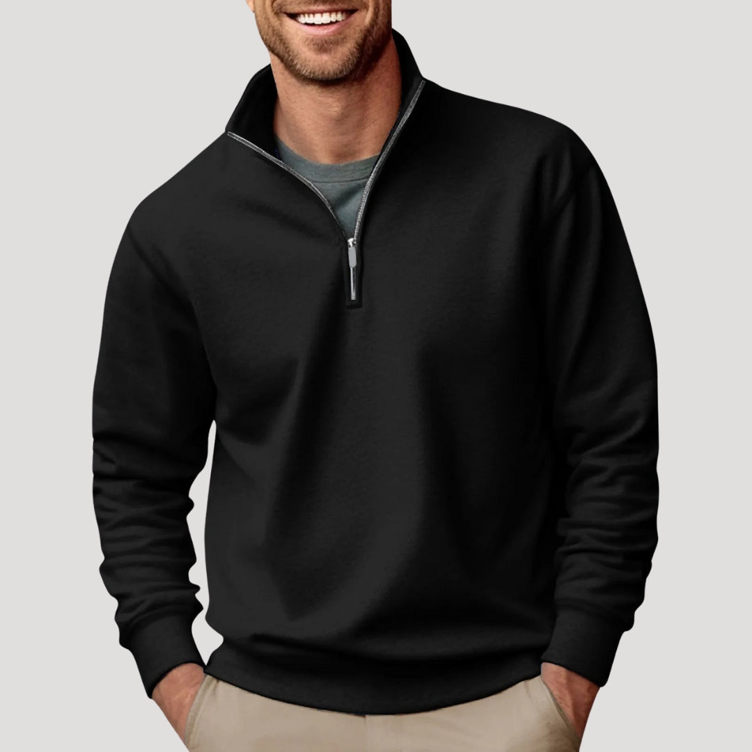 Kaj | cotton half zip sweatshirt lightweight