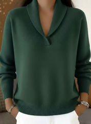 Elise | Classic Open Shawl-Neck Jumper