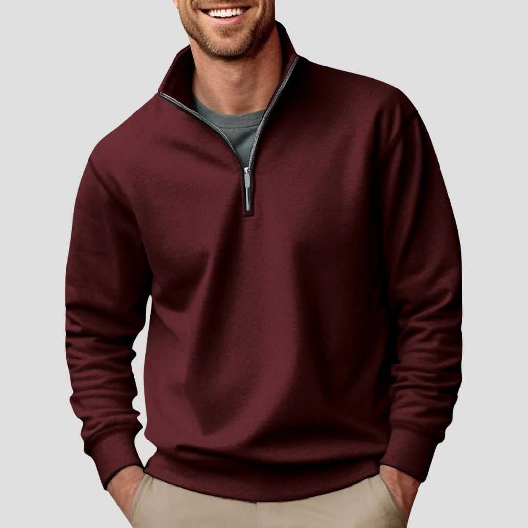 Kaj | cotton half zip sweatshirt lightweight
