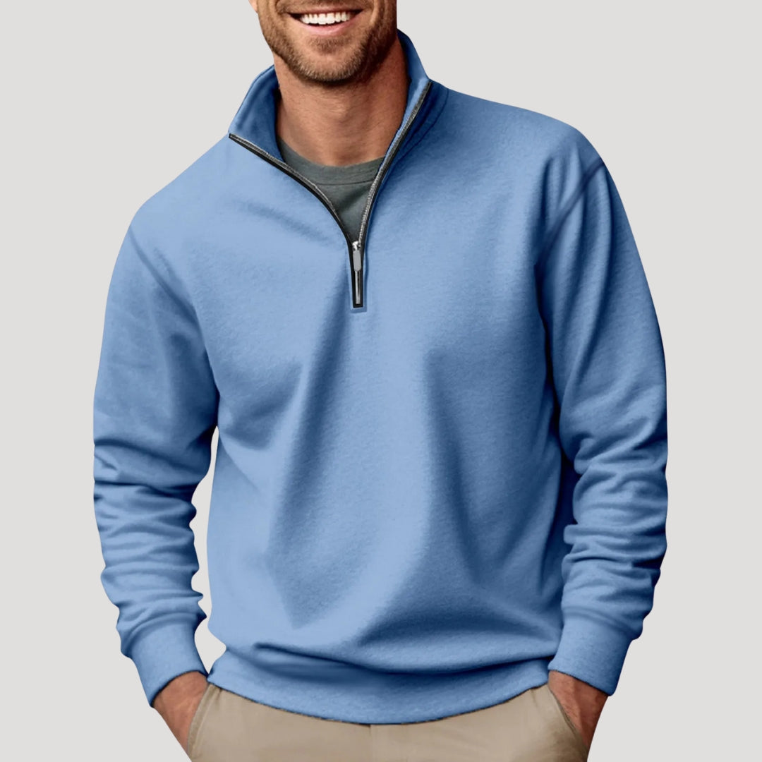 Kaj | cotton half zip sweatshirt lightweight