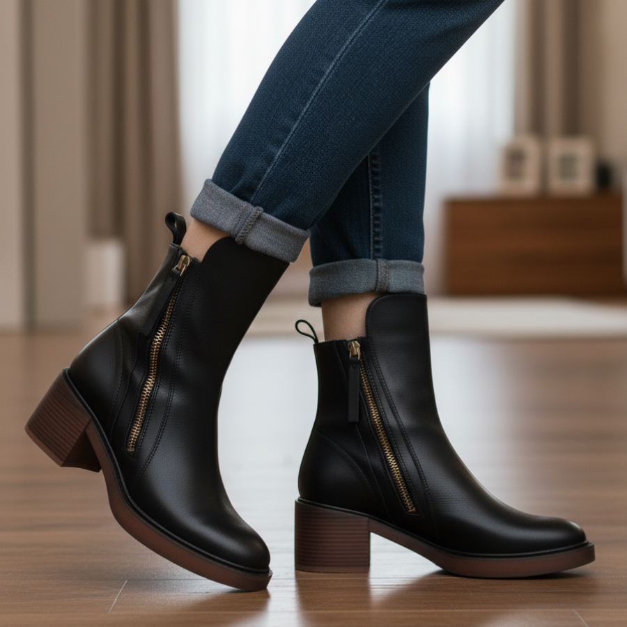 Belle | Leather Heeled Boots