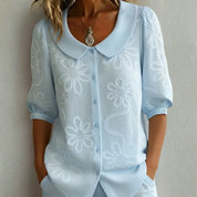 Rosalie | Sophisticated Embroidered Floral Blouse