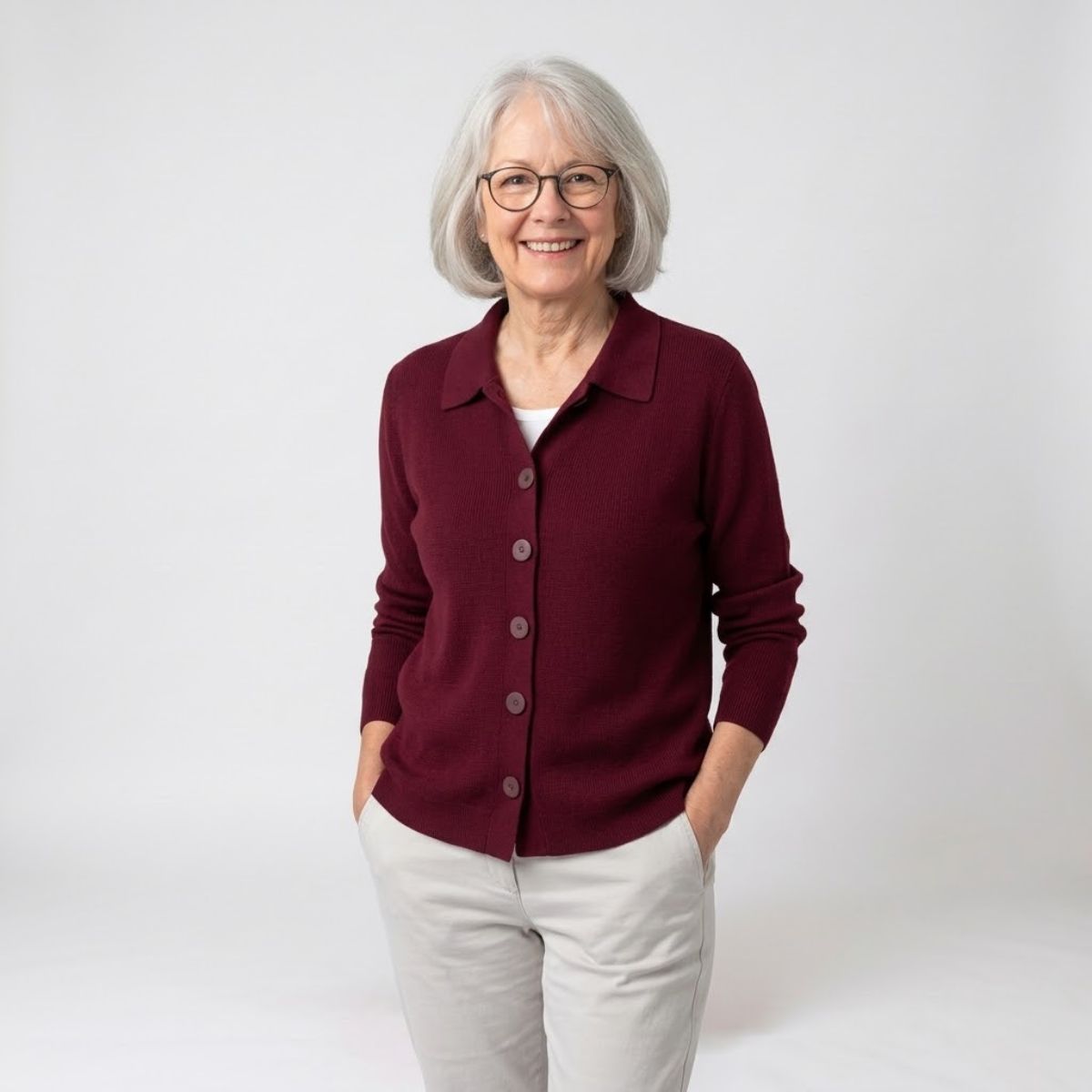 Janice | Collared Button Cardigan