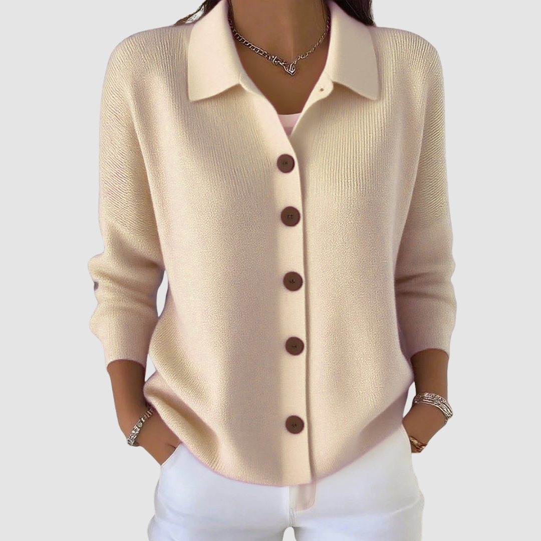 Janice | Collared Button Cardigan