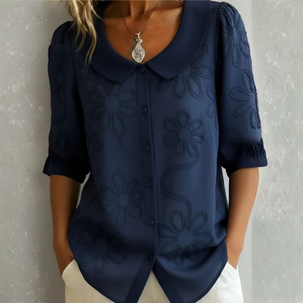 Rosalie | Sophisticated Embroidered Floral Blouse