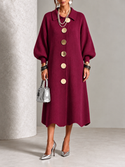 Clarie | Statement Button Knit Maxi Dress