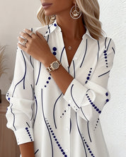 Kate | Abstract Wavy Print Shirt Dress
