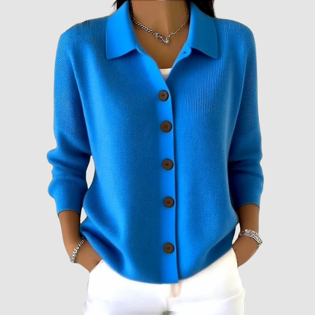 Janice | Collared Button Cardigan