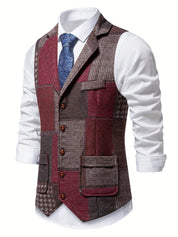 Leo | Waistcoat with Herringbone Pattern