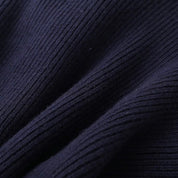 Michelle | Navy knit cardigan with denim trim