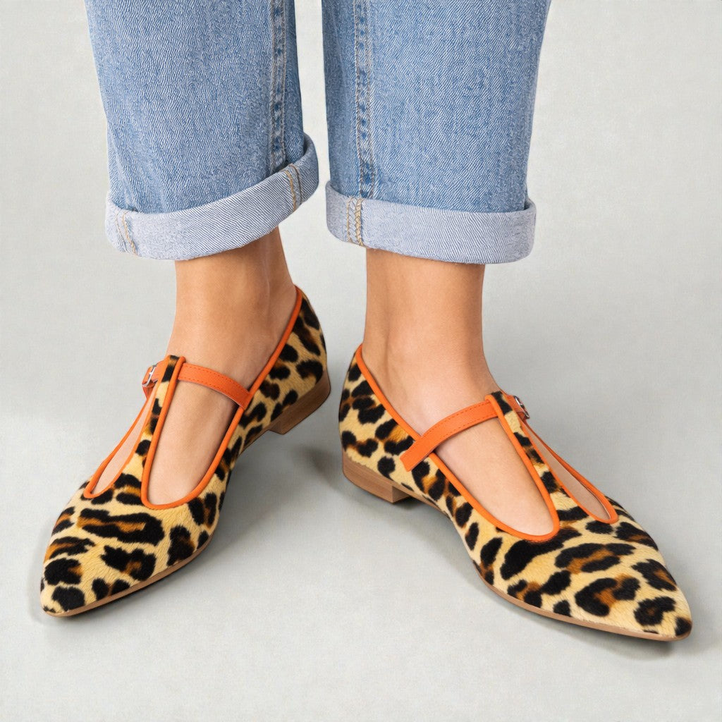 Lulu | BAILARINAS LEOPARDO CON TIRA EN T