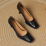 Marisol Leather Square-Toe Pumps