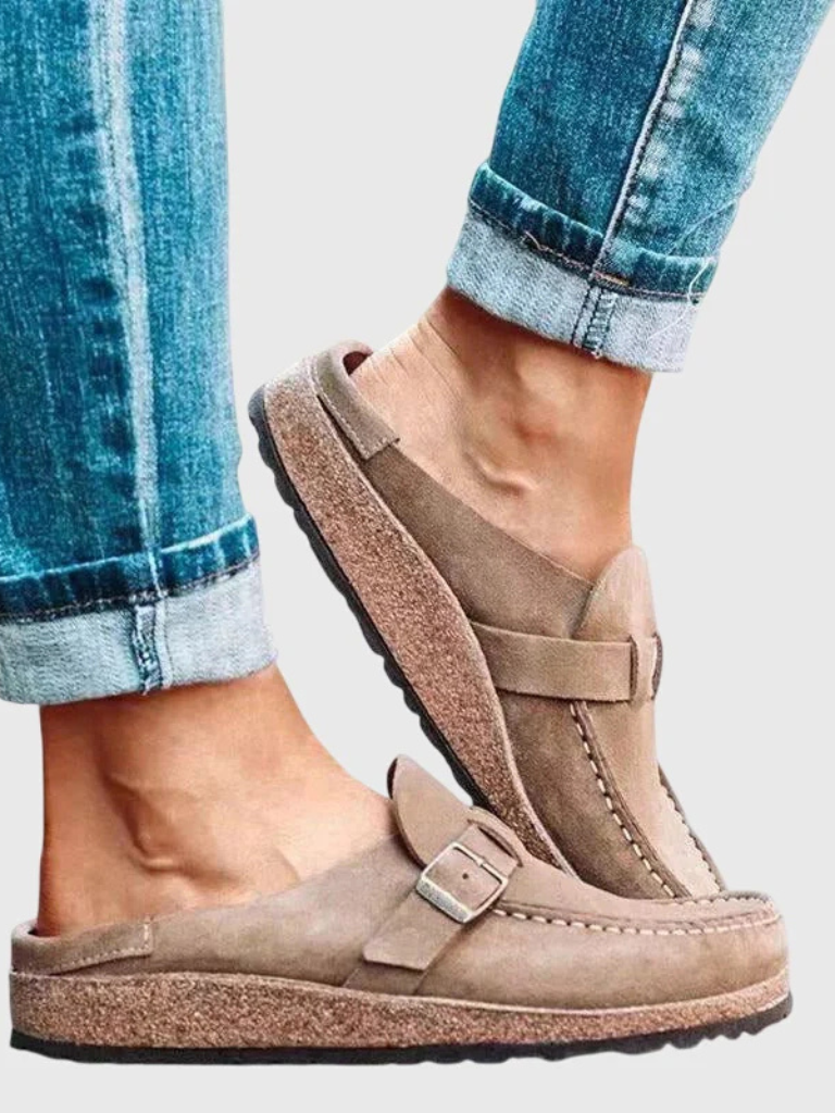 Tess | Everyday Suede Buckle Mules