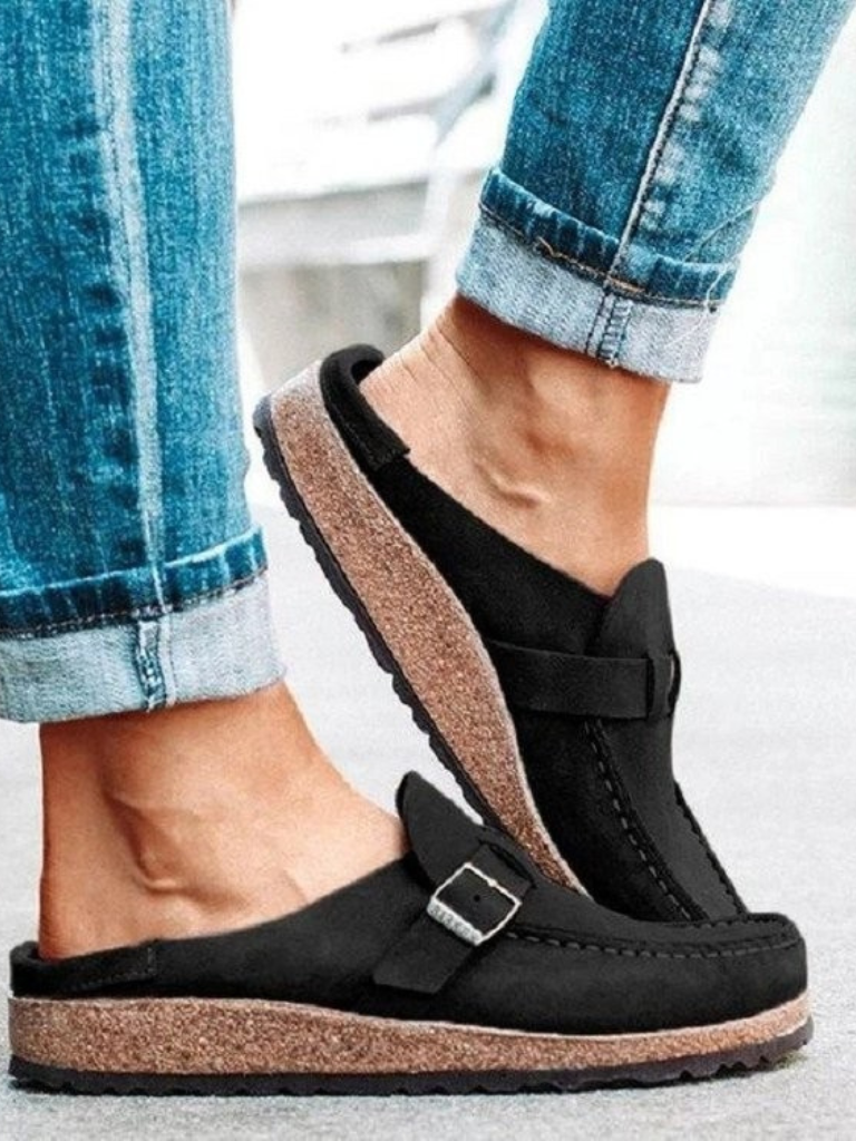 Tess | Everyday Suede Buckle Mules
