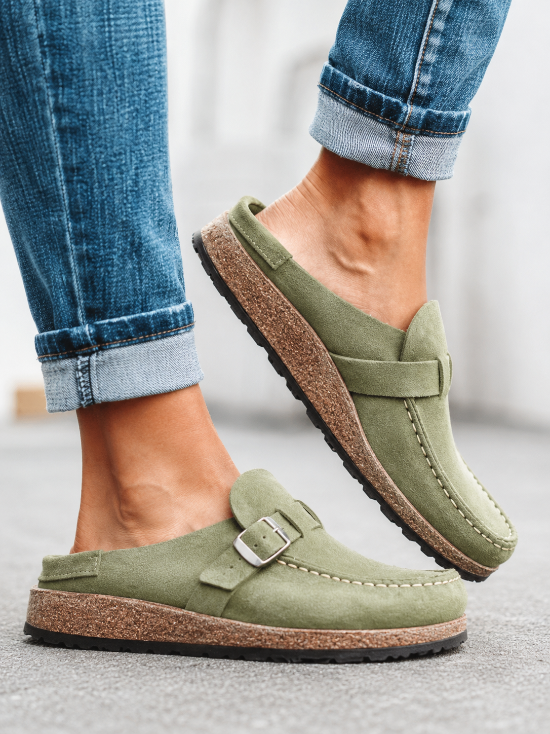 Tess | Everyday Suede Buckle Mules