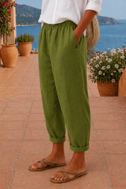 Maja | Timeless Linen-Blend Cropped Trousers