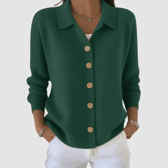 Janice | Collared Button Cardigan