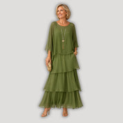 Lara | Elegant Tiered Flowing Maxi Dress