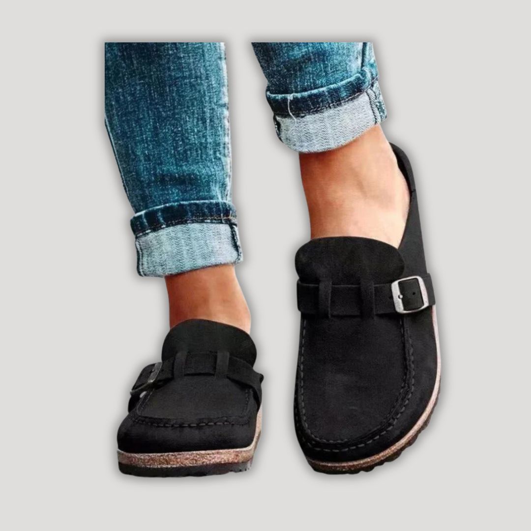 Tess | Everyday Suede Buckle Mules