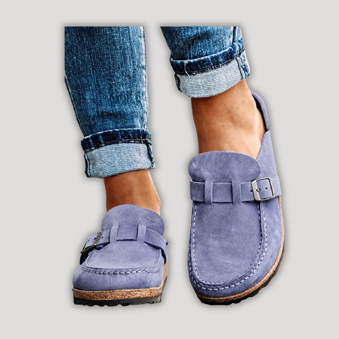 Tess | Everyday Suede Buckle Mules