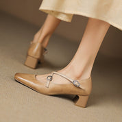 Marvane Leather Kitten Heels