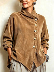 Brenda | Ribbed Button-Trim Jumper